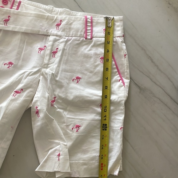 Lily Pulitzer white pink flamingo shorts 2 - Picture 9 of 9